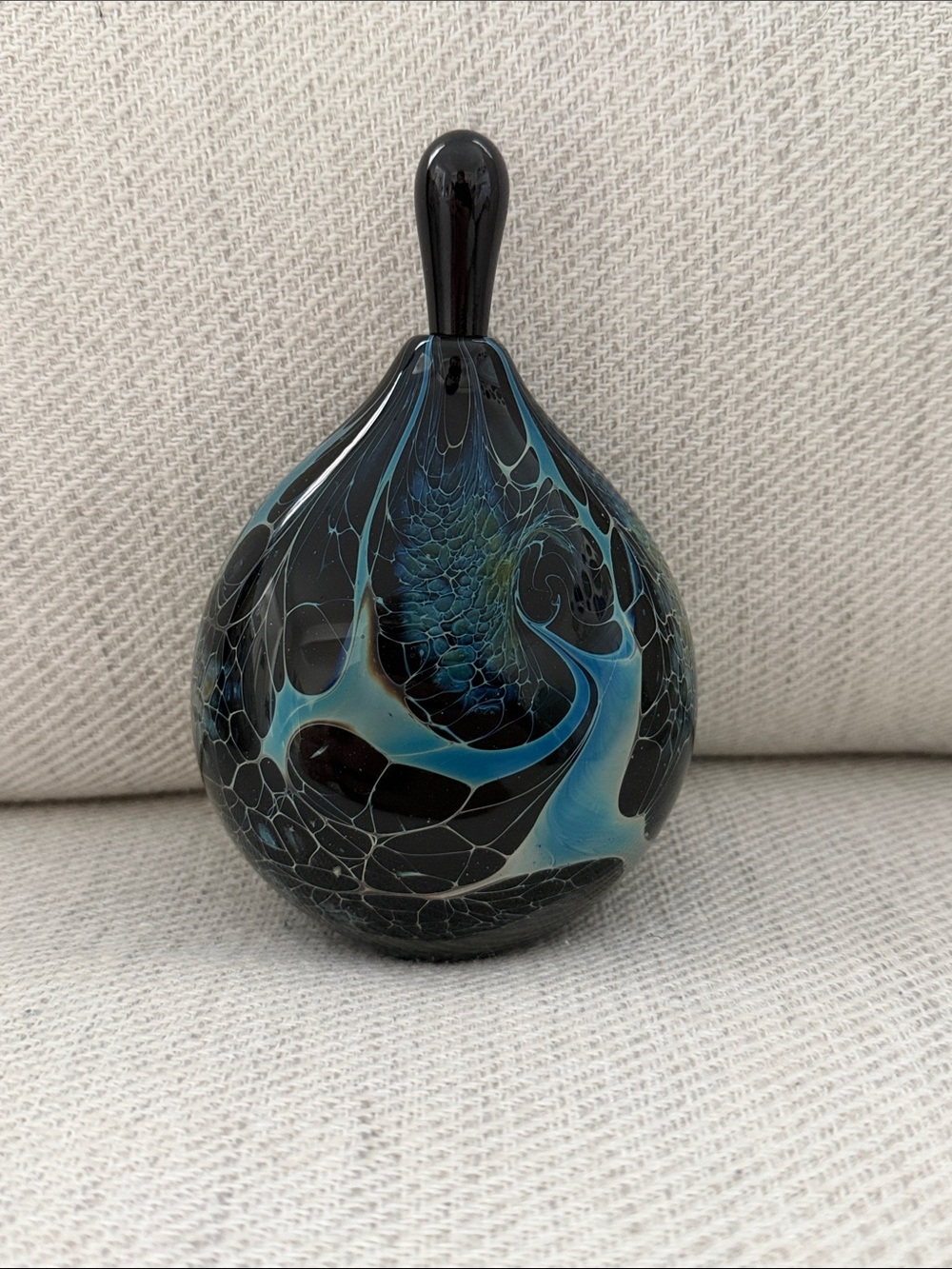 Authentic Vintage Hand -Blown Glass Perfume bottle by Robert Burch rare find!